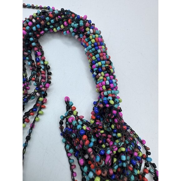 Artisanal Womens Multistrand Multicolor Long Necklace Beads Handmade - Picture 5 of 8